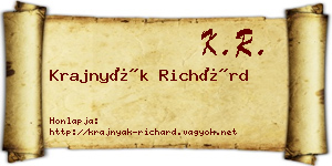 Krajnyák Richárd névjegykártya