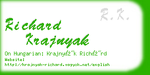 richard krajnyak business card